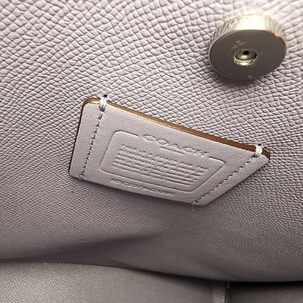NWT COACH CA561 MOLLIE BUCKET BAG IN SIGNATURE CANVAS Chalk Mist Purple - Picture 5 of 7